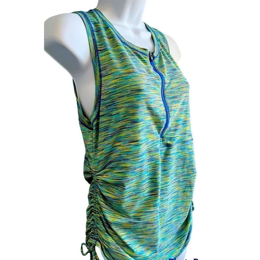 Athleta Space dye Zip Up Workout Gym Yoga Tank Top sz M
